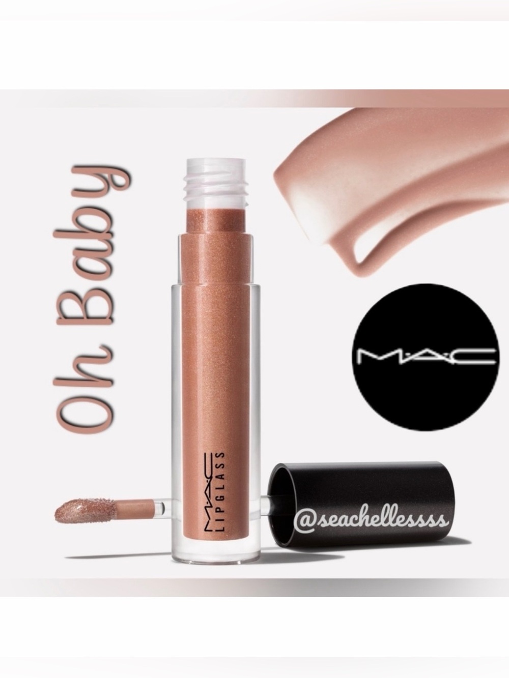 Mac Cosmetics Lipglass Lip Gloss | Oh Baby | Brand New in Box | Authentic